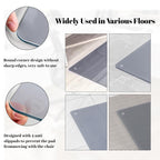 Tempered Glass Floor Mat for Office Chair, 36" x 46" Heavy Duty Hard Office Chair Mat, for Carpeted or Hard Floor, with 4 Anti-Slip Pads, Grey