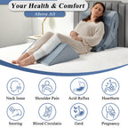 Axelrod Orthopedic Bed Wedge Pillow Set, Post Surgery Foam for Back, Neck and Leg Pain Relief Comfortable & Adjustable Ortho Pillows- Anti Snoring, Heartburn, Acid Reflux & GERD Sleeping Navy