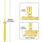 JULMELON 20Pcs Graduation Tassels Academic Graduation Cap Hat Tassel with 2026 Gold Charm for 2026 Graduation Ceremonies Accessories (Gold)