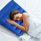 USHMA Inflatable Wedge Pillow, Portable Travel Wedge Pillow, Fast Inflation & Deflation Inflatable Wedge Pillows for Travel, Blow Up Wedge Pillow Suitable for Travel Home Sleeping Back Knee Bed(Blue)