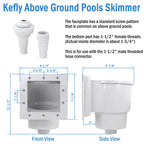Kefly Above Ground Pools Skimmer with Accessories, Thru-Wall Skim Compatible with All Standard Pool Wall Cutouts