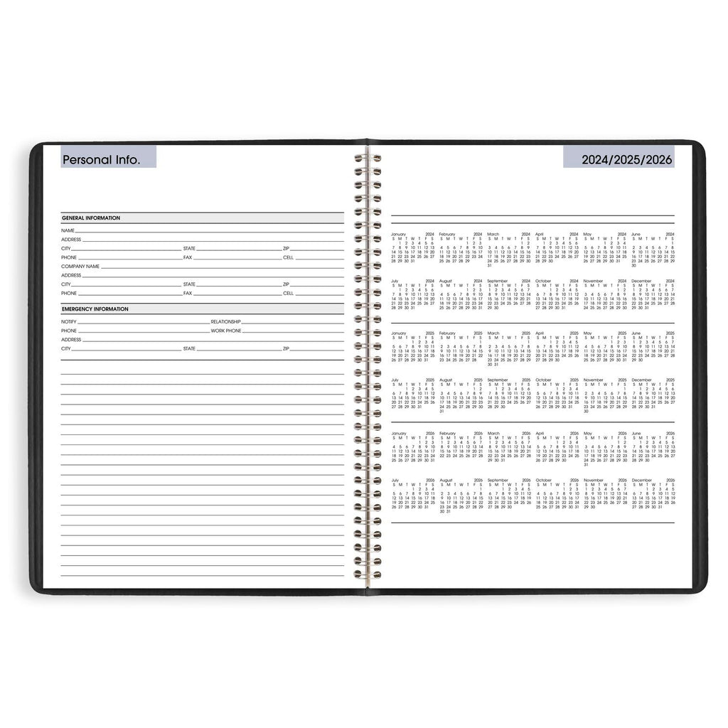 AT-A-GLANCE 2025 Appointment Book Planner, Weekly, 8" x 11", Large, Quarter-Hourly, DayMinder, Black (G5200025)