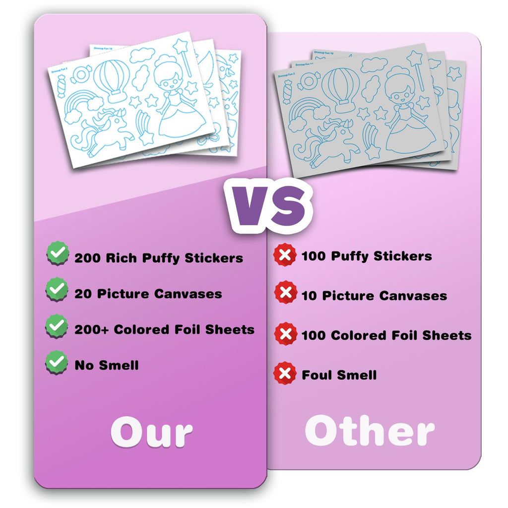 SOOVSY 200 Sheets Princesses & Unicorns Foil Art Fun Kit for Kids, Foil Art for Kids Art Craft DIY Creative Activity Birthday Christmas Gift Travel Toys for 4 5 6 7 8 9 Years Old Kids Girls Boys