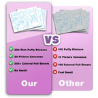 SOOVSY 200 Sheets Princesses & Unicorns Foil Art Fun Kit for Kids, Foil Art for Kids Art Craft DIY Creative Activity Birthday Christmas Gift Travel Toys for 4 5 6 7 8 9 Years Old Kids Girls Boys