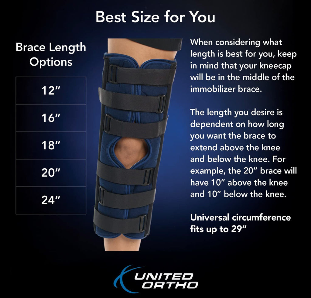 United Ortho 61018 3-Panel Knee Immobilizer, 18"