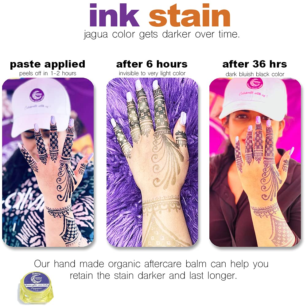 Jagua tattoo Kit Waterproof Jagua Black Ink Semi Permanent Tattoo Jagua Gel 2 tubes, Jagua pens for skin art Tattoos Fake Freckles Temporary Tattoo pens for skin art, Skin safe markers pen. Made with organic Jagua juice. [ 2 Cones - 24 Grams Each ]