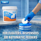 Chlorine Tablets 3 inch 10 Pounds, TABIT Swimming Pool Long Lasting Chlorinating Tablets, Slow Dissolving, Tri-Chlor for Swim Pool, Hot Tubs, Spa