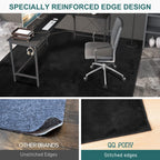 QQpony Office Chair Mat, 75" x 60" Large Chair Mat for Hard Floors, Flannel Fabric Area Rug for Hard Surface, Floor Protector Under Desk Mat for Home Office (Black)