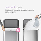 simplehuman Code M 200 Count, Genuine Custom Fit Liners, Drawstring Trash Bags in Dispenser Packs, 45 Liter / 11.9 Gallon, White