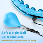OurStarry 32 Knots Weighted Hula Circle Fit Workout Equipment Plus Size, Infinity Hoola Fitness Massage for Women, Smart Waist Exercise Hoop for Adults Weight Loss (32 Knots Blue)