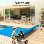 VINGLI Pool Cover Reel Set Solar Pool Cover Reel for Inground Swimming Pool, Aluminum Solar Swimming Inground Cover Blanket Reel (Upgrade) (14 FT)