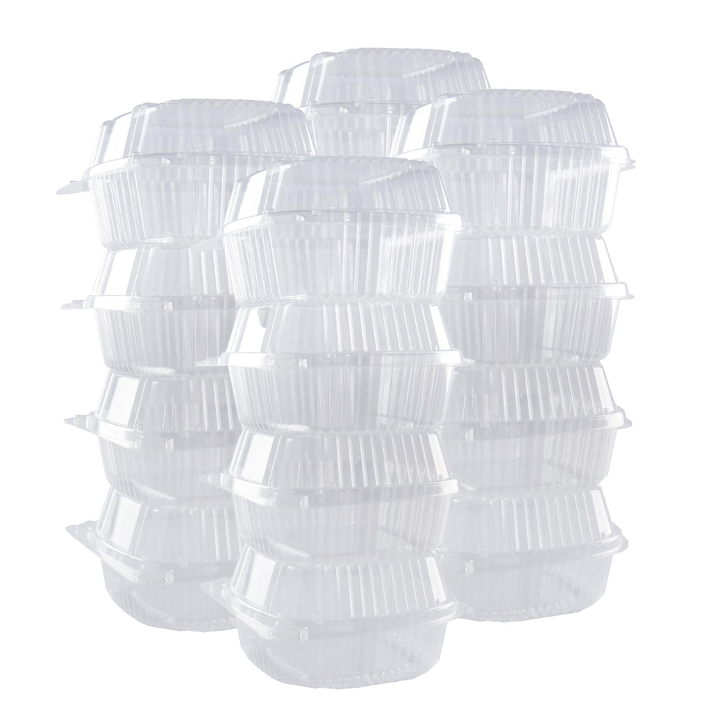 O’Creme Bakeable Plastic Mini Cake Pan with Container - Baking Pan With Non-Stick Silicone - Reusable Mold For Baking and Much More - and Clear Snap-Closure Container - 25 Cake Pans + 25 Containers