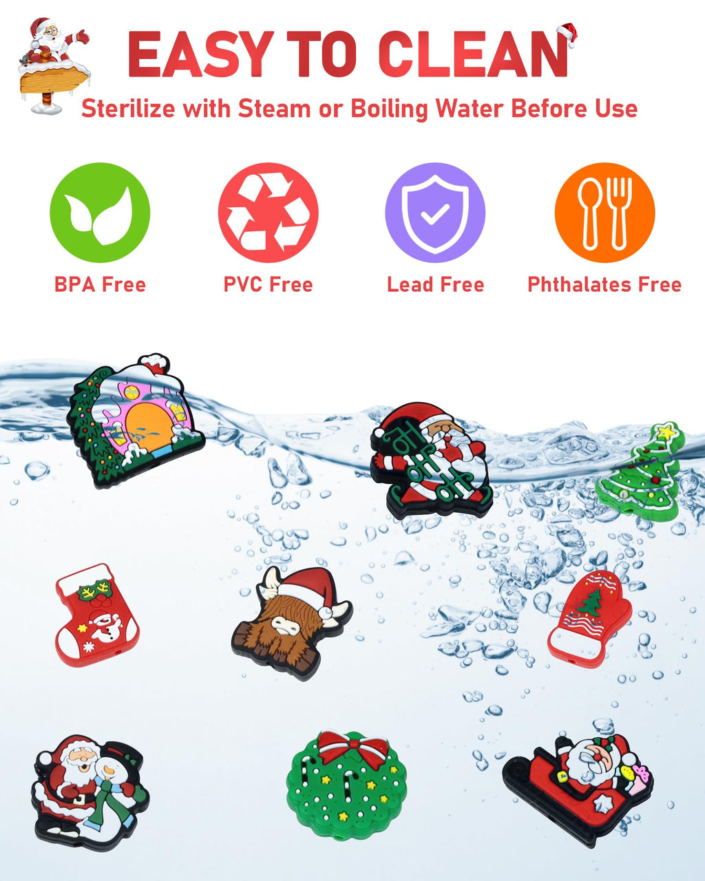 16PCS FIVEIZERO Focal Beads –Christmas Beads,Festive Beads for DIY Keychains, Bracelets, Necklaces, Lanyards and Beaded Pens – Ideal for Holiday Decorations and Creative Designs