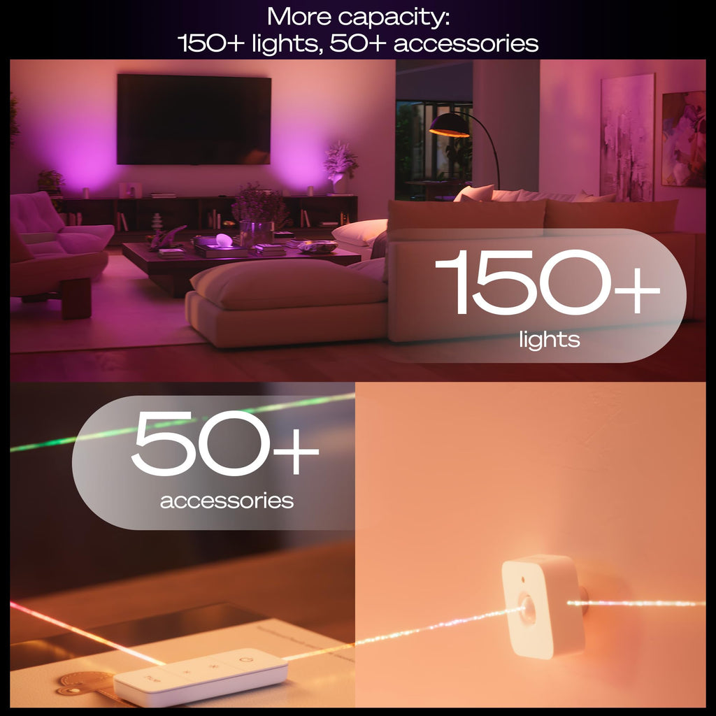Philips Hue Bridge Pro, Smart Lighting Hub, Wireless, Advanced Encryption, Supports 150+ Lights & 50+ Accessories, Hue Bridge System Works with Apple Home, Alexa, Google, Samsung SmartThings