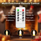 PChero Flameless Candles with Remote Timer, 7.9" Ivory Battery Operated LED Taper Dripless Floating Flickering Candles for Wedding Halloween Thanksgiving Christmas Themed Party Valentines Decorations