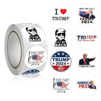 2024 Donald Trump Stickers Roll 500Pcs - Funny Presidential Election USA American Flag Decals - Easy Stick & Removeable for Scarpbook Window Tumblers Water Bottles Teens