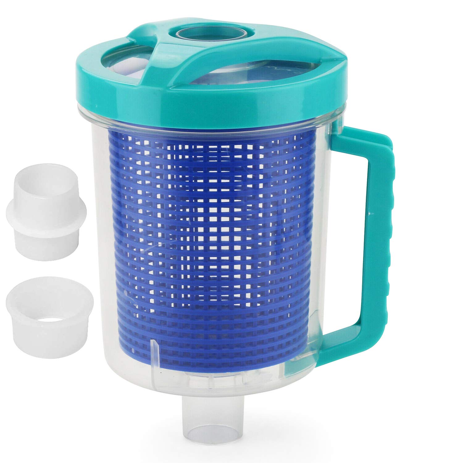 BeadChica Pool Leaf Canister Catcher for Pool Vacuum with Mesh Basket, in-line Leaf Catcher for Swimming Pool Cleaner, Fits Suction Manual & Automatic Pool Cleaners