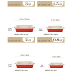 Bakeware Set of 4, MALACASA Porcelain Baking Pans Set for Oven, Casserole Dish, Ceramic Rectangular Baking Dish Lasagna Pans for Cooking Cake Pie Dinner Kitchen, Red (9.5"/11.25"/12.75"/14.5")