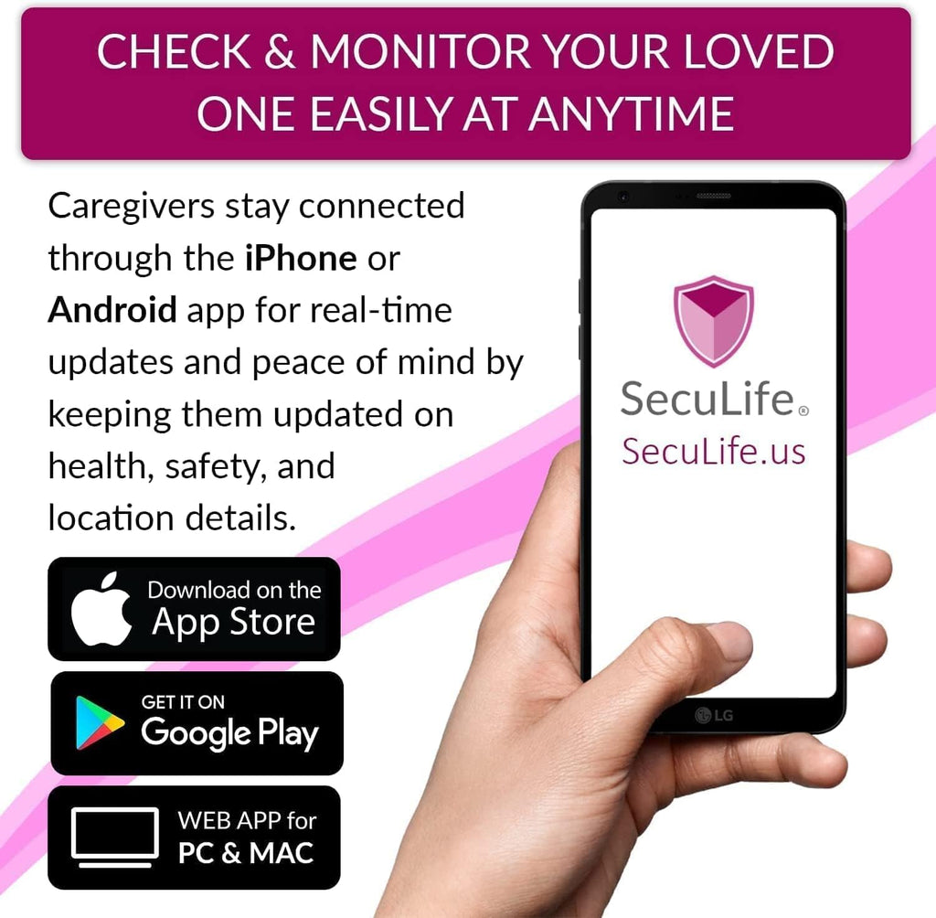SecuLife SecuLife SOS Wristband Life Saving Alert System, Fall Alert Monitoring, SOS Emergency Call Button with Speakerphone, Elderly GPS Tracking, Seniors, Dementia, Alzheimer