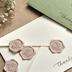 UNIQOOO Wax Seal Stickers - Eucalyptus Wedding Invitation Envelope Seal Stickers, 50 Pcs Self- Adhesive Taupe Stickers, Perfect for Invitation, Christmas, Gift Wrapping