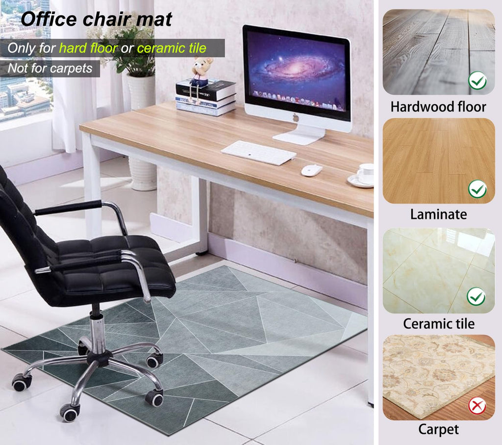SAIKOOWA Office Chair Mat for Hardwood Floor,36"*48" Highly Premium Quality Protector Floor Mat,Desk Chair Mat - 2.15lbs Anti-Slip Chair Rug Mat for Office Home Laminate Floor Black Grey