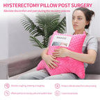 okmaba Hysterectomy Pillow with Pocket for Ice/Hot Packs, Abdominal Surgery Recovery Pillow for Women, Post-Surgery Support Cushion(Pink)