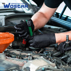 Wostar Black Nitrile Disposable Gloves Medium 8 Mil 100Pcs Latex & Powder-Free Industrial Raised Diamond Texture Black Gloves