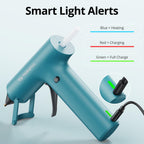 Tilswall Cordless Hot Glue Gun, Fast Preheating, Glue Gun and Sticks Set with 2Ah USB-C Rechargeable, 20 Premium Glue Sticks, High Temp Compact Size Ideal for Crafts, DIY Making, Repairs Blue