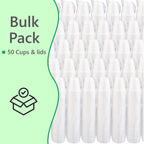 8OZ Foam Cups for Hot & Cold Drinks With Lids, USA-Made 50-Pack - Ideal Styrofoam Coffee Cups, Insulating To-Go Cups for Soda, Tea, Juice - Sturdy, Disposable & comparable to Industry standard 8J8