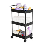 Volnamal Diaper Caddy - Plastic Diaper Organizer for Nursery Essentials, Baby Organizers and Storage, Movable Cart for Changing Table & Crib, Baby Registry Search, Black