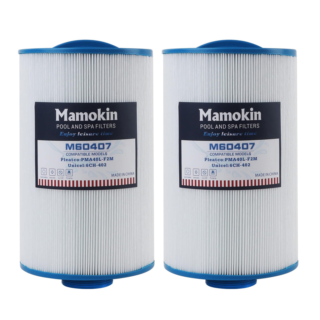 Mamokin Spa Filter 6CH-402 Replaces PMA40L-F2M, Master Spas Twilight X268365, X268543, X268511, X268514, Unicel 6CH-402, Filbur FC-0317, 2" Male Thread/MPT Hot Tub Filter 2PACK