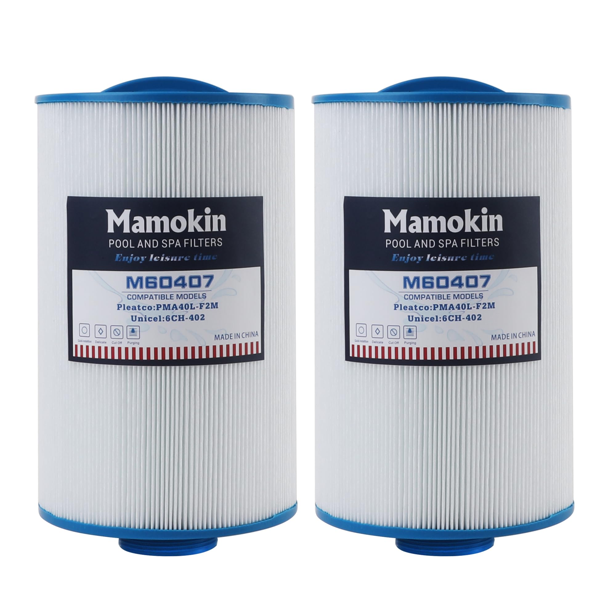 Mamokin Spa Filter 6CH-402 Replaces PMA40L-F2M, Master Spas Twilight X268365, X268543, X268511, X268514, Unicel 6CH-402, Filbur FC-0317, 2" Male Thread/MPT Hot Tub Filter 2PACK