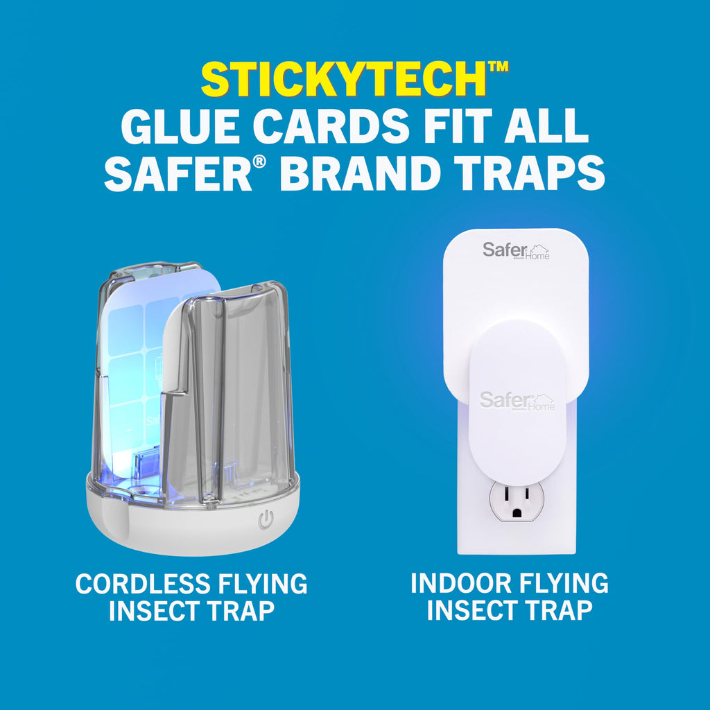 Safer Home Catch 360° Cordless Flying Insect Trap, UV LED Light, Chemical-Free, 10 Day Rechargeable Battery, Effective Fruit Fly Traps for Indoors, Gnat Traps for House Indoor, 1 Device + 6 Glue Cards