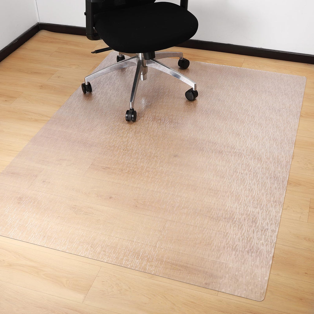 Clear Chair Mat, TYDLE 50" x 65" Large Office Chair Mat for Hard Floor, Vinyl Chair Mat for Gaming Chairs, Slip Resistant Floor Protector Rolling Computer Desk Mat for Hardwood Floor, Clear