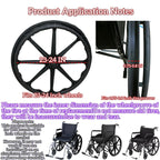 LEHUOJIA wheelchair tires 24"X1"（1 pair）Fits all brands of wheelchair accessories, Universal Flat Free Polyurethane Tire Manual replacement of wheelchair parts, comes with mounting tool ties (black