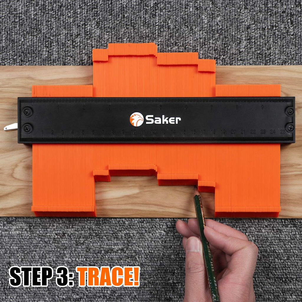 Saker Contour Gauge Duplication-Adjustable Lock-Precisely Copy Irregular Shape-Irregular Woodworking Tracing-Must Have Tool Christmas Gifts for DIY Handyman Men Husband Dad 10 Inch+5 Inch