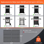 QuliMetal 17.5" Grill Grates for Weber Spirit 300/400 and Spirit II 300 Series,Spirit E/S-310 E/S-320 E/S-330,Spirit 700,Genesis Silver/Gold B & C,Genesis 1000-3500,Cast Iron Part for Weber 7638 7639