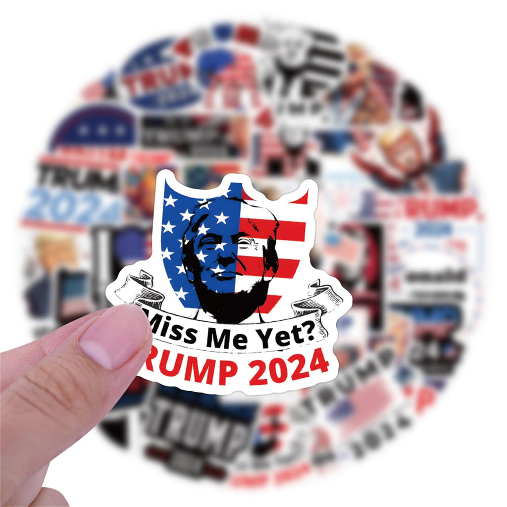 Donald Trump Stickers 60PCS Trump 2024 Stickers for Laptop Water Bottles Phone Case, Vinyl Waterproof Funny Stickers for Adults Teens USA Flag Stickers Trump Decal