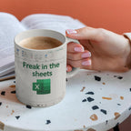 Aigori Funny Excel Coffee Mug, Freak In The Sheets Mug, Spreadsheet Excel Cup, Gifts for CPA CFO Coworkers Accounting Boss Friends, Novelty Gifts for Birthday Christmas New Year Men Women