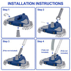 POOLAZA Pool Vacuum Head, Weighted Pool Vacuum Head with 1-1/4'',1-1/2'' Swivel Hose Connection, Bottom & Side Brushes, Pool Vacuum Heads for Inground Pools, Above Ground Pools & Vinyl Lined Pools
