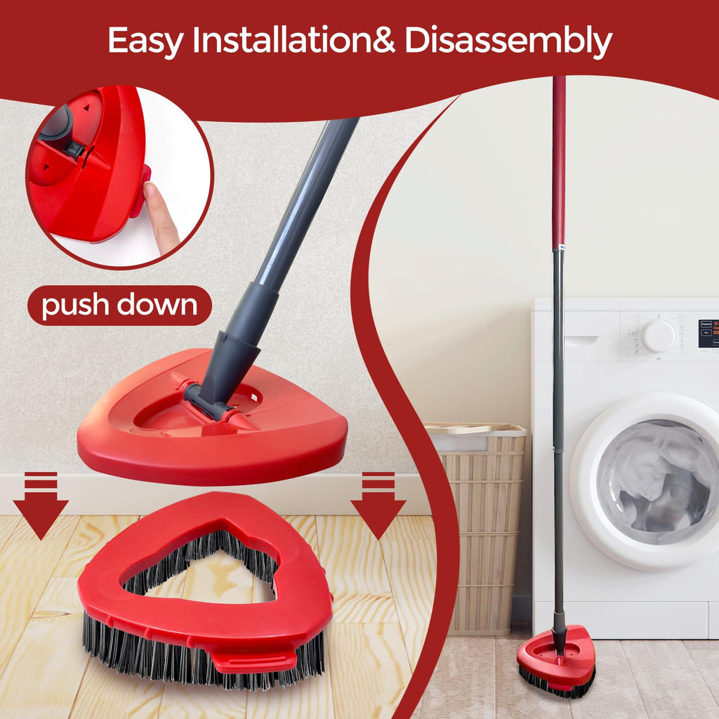Scrub Brush, 2 Pcs Spin Mop Scrub Brush Head Compatible for O Cedar EasyWring 1-Tank System, Hard Bristle Cleaning Brush for Bathroom, Kitchen, Tub and Tile