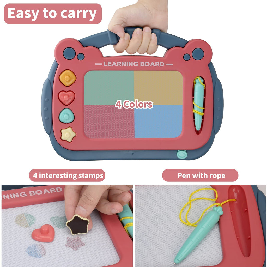 HCFJEH Magnetic Drawing Board for Toddlers 1-3, Color Erasable Doodle Writing Pad, Learning Painting Sketch Pad, Best Birthday Easter Christmas Halloween Kids Toy Gifts for Boys and Girls(Blue)
