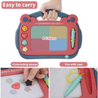 HCFJEH Magnetic Drawing Board for Toddlers 1-3, Color Erasable Doodle Writing Pad, Learning Painting Sketch Pad, Best Birthday Easter Christmas Halloween Kids Toy Gifts for Boys and Girls(Blue)