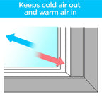 3M Indoor Window Insulation, Insulator Kit for 5 Windows 3ft x 5ft, Keeps Cold Air Out and Warm Air In, Includes Heat Shrink Window Film and Scotch Window Film Mounting Tape (2141W-6)