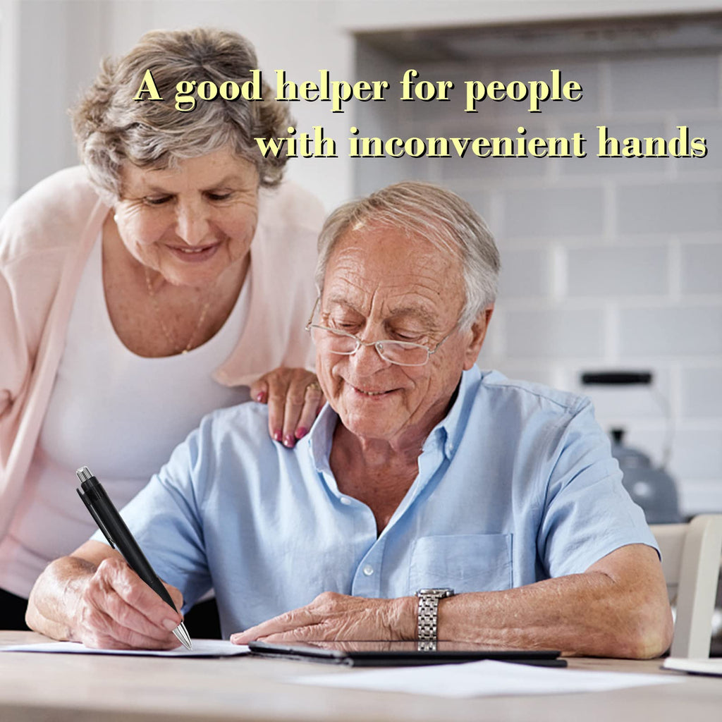 lyforx Big Fat Pens - Enhanced Writing Stability for Arthritis and Elderly Easy Thick Grip 3pcs Black