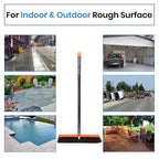 TreeLen 18 inch Push Broom Outdoor - Heavy Duty Broom for Driveways, Sidewalks, Patios and Deck Cleans Dirt, Debris, Sand, Mud, Leaves and Water-18 Wide Bristles