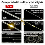 HXWEIYE 300LED Fairy Blue Curtain Lights for Bedroom, 3mx3m 8 Modes USB Plug in Window Christmas Led String Hanging Lights with Remote for backdrop Wedding Party Home Garden Outdoor Indoor