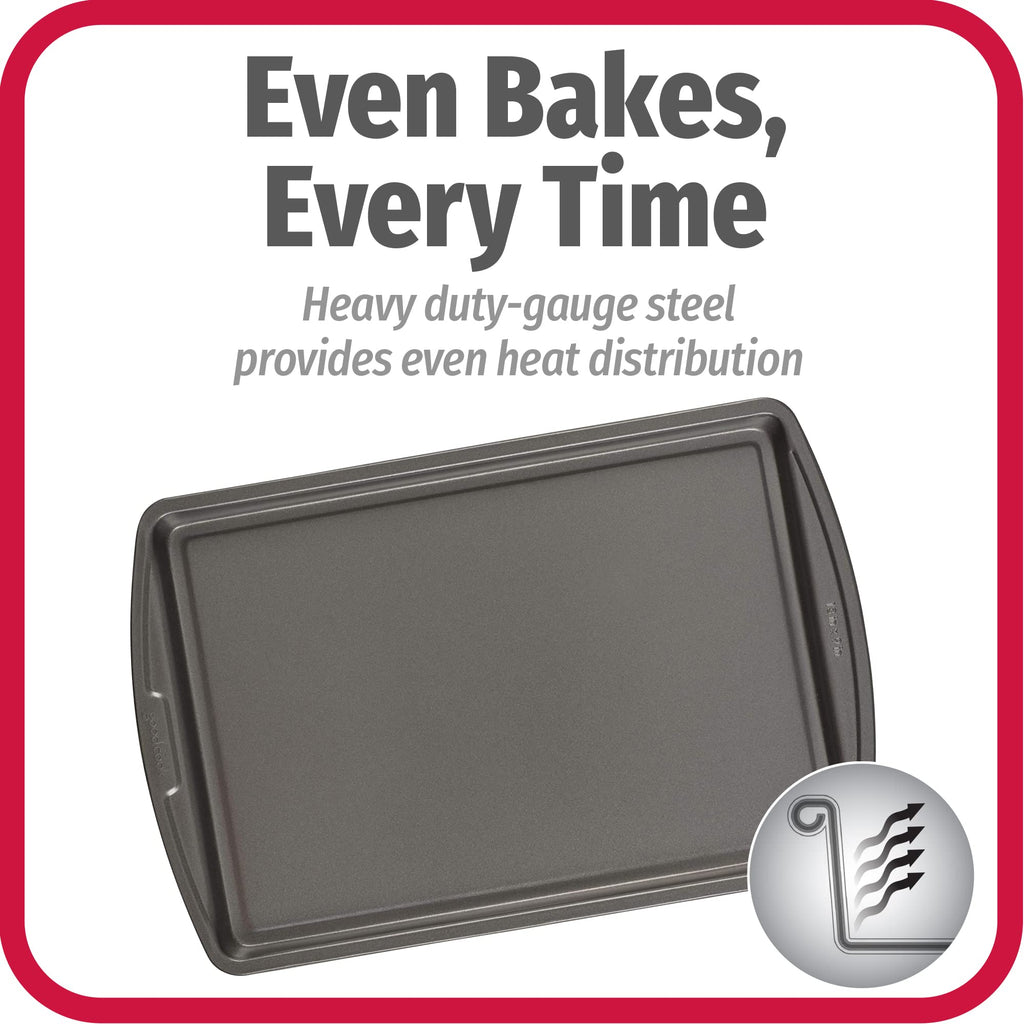 GoodCook Everyday Nonstick Carbon Steel 13” x 9” Baking Sheet Set, 3 Pack – Standard-Sized Carbon Steel Cooking Pans, Bakeware Set, Cookie Sheets for Baking, Oven Pan Set