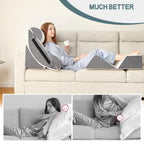 6pcs Orthopedic Bed Wedge Pillow Set for Sleeping, Post Surgery Foam for Body, Back and Leg Pain Relief Comfortable & Adjustable Support Pillows-Anti Snoring, Heartburn, Acid Reflux & GERD Sleeping