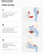 curble Grand(Extra Wide & Sturdy) – Ergonomic Back and Lumbar Support for Good Posture Correction and Back Pain Relief, Perfect for Office, Floor Seat, and Work from Home, Patented (Red)